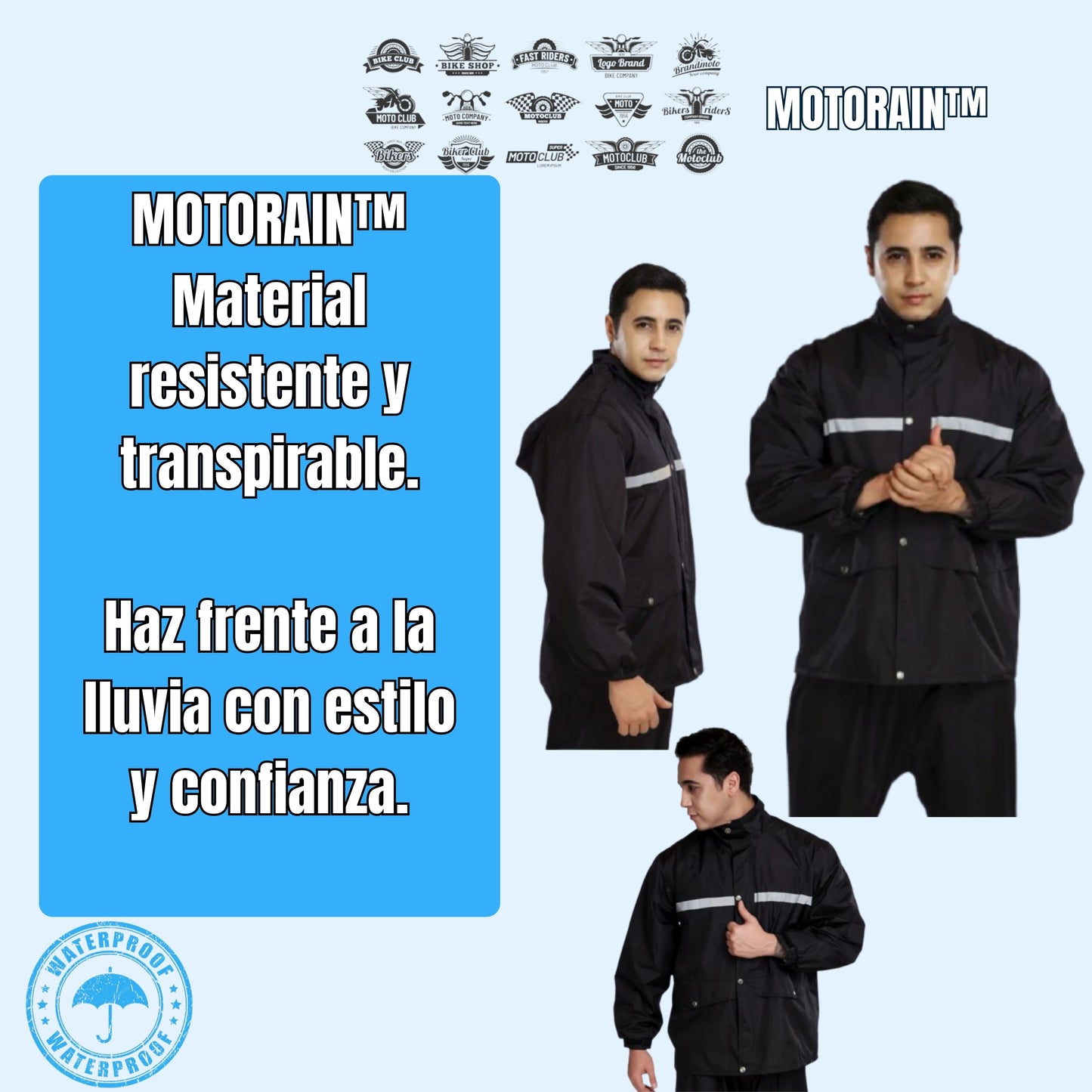 MOTORAIN™|IMPERMEABLE REFLECTIVO TODO TERRENO☔👖